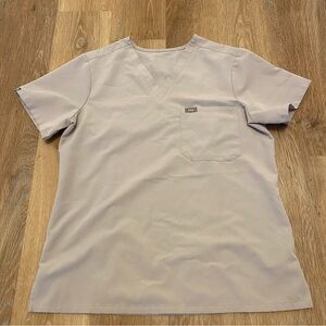 Figs Caterina One Pocket Scrub Top Medium Beige Nurse Doctor Hospital